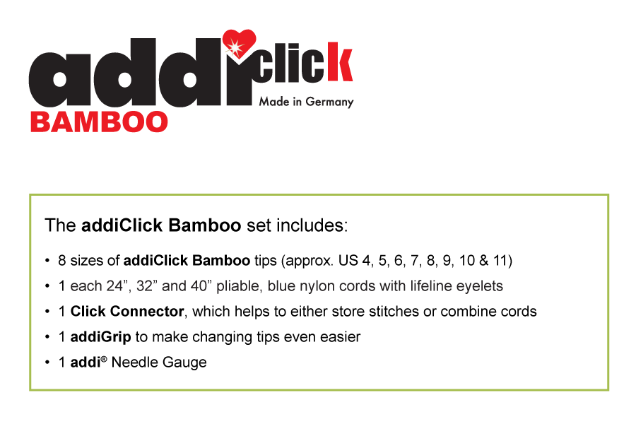 addiClick Set Contents - Bamboo